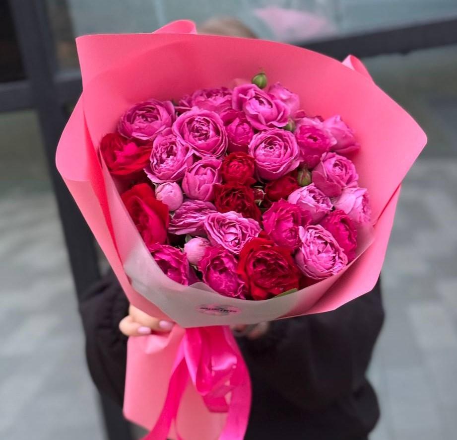 Акция! Яркий микс из кустовых роз M