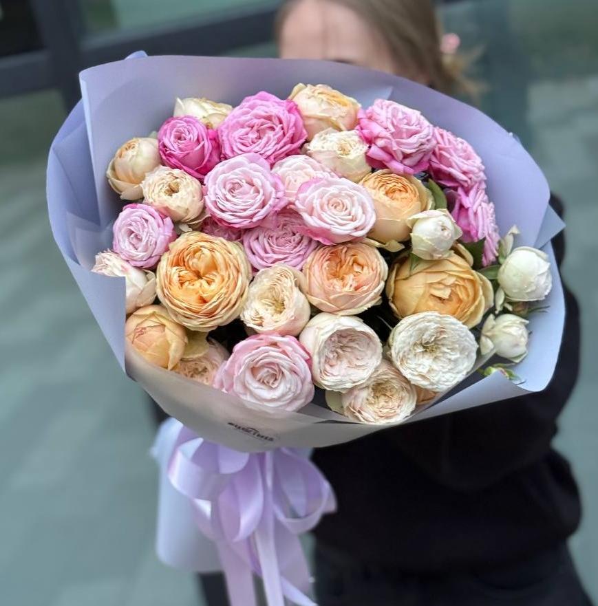 Акция! Нежный микс из кустовых роз M