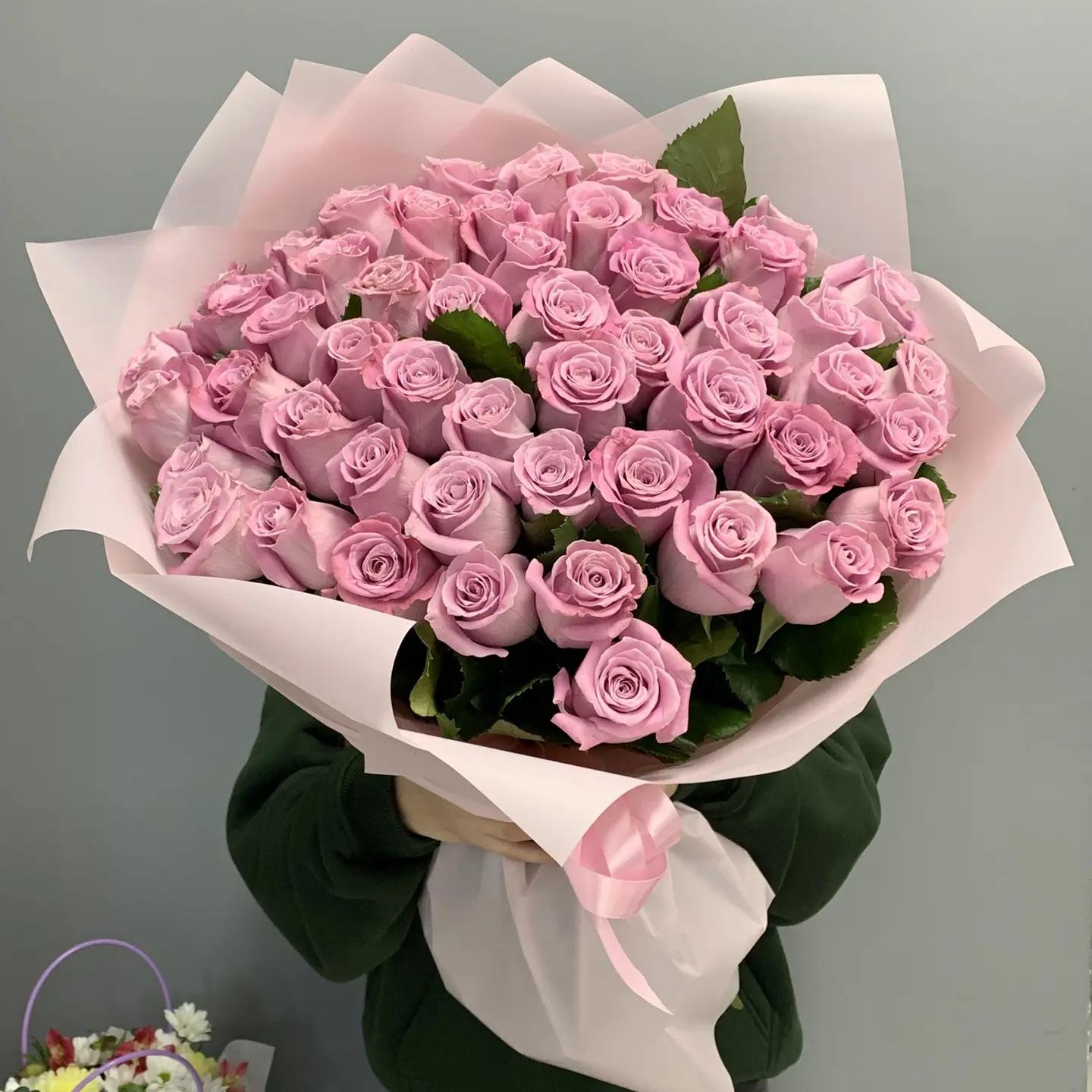 Букет из 51 сиреневой розы 50/60 см