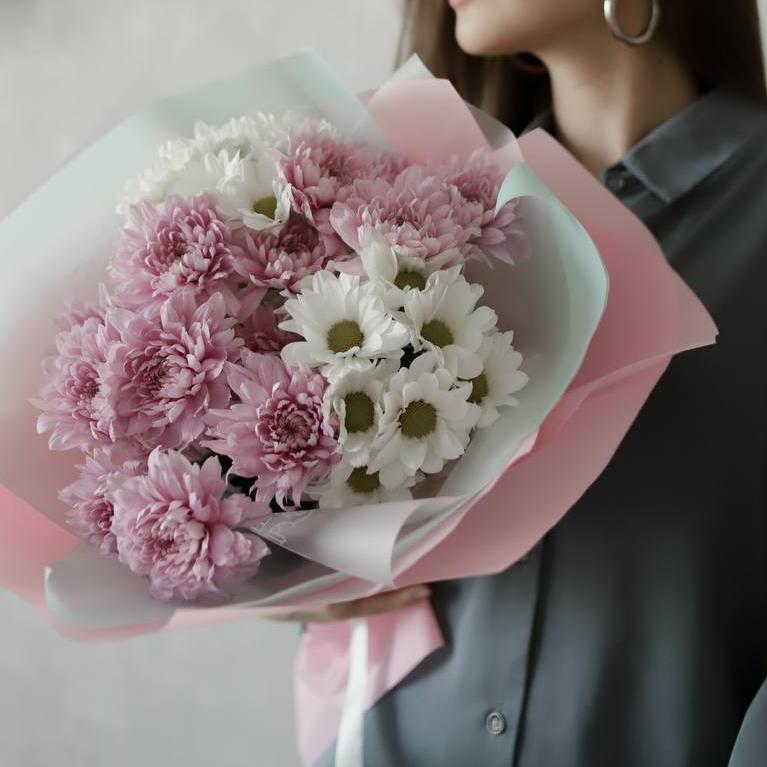 Букет "Белое и розовое"