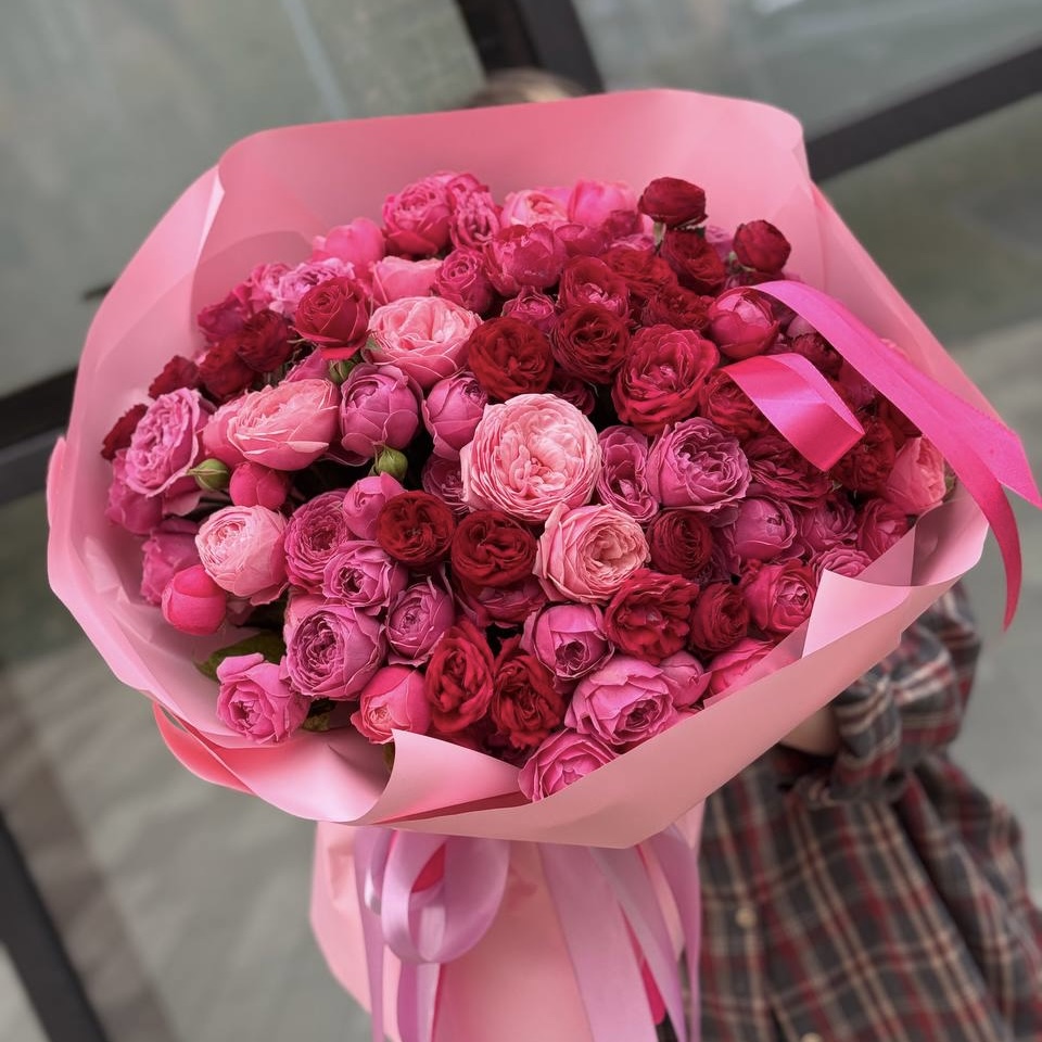 Акция! Яркий микс из кустовых роз XL