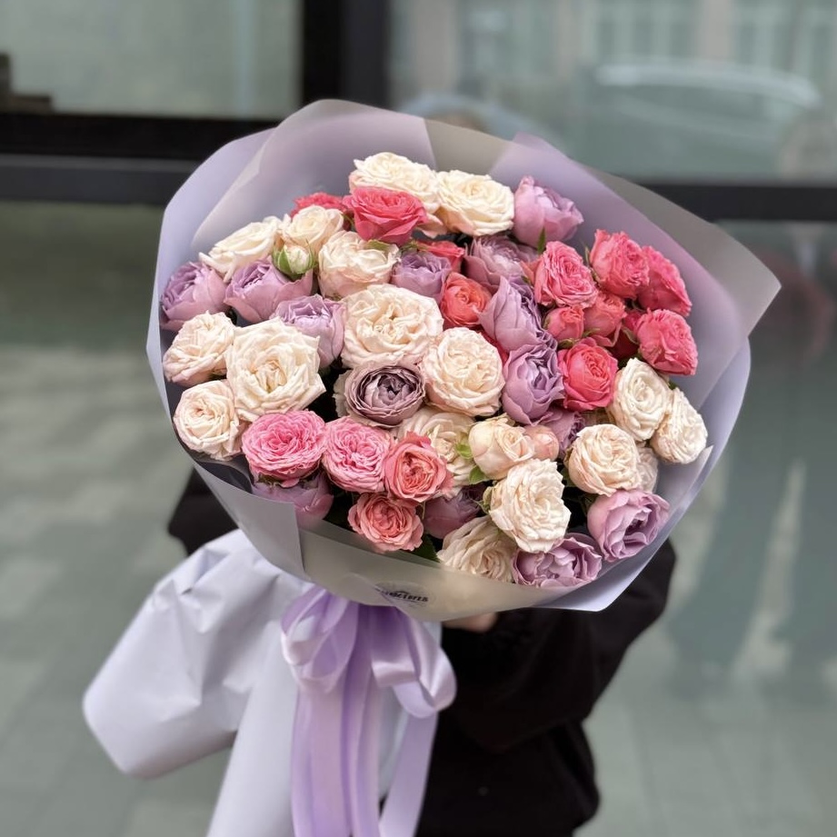 Акция! Нежный микс из кустовых роз L